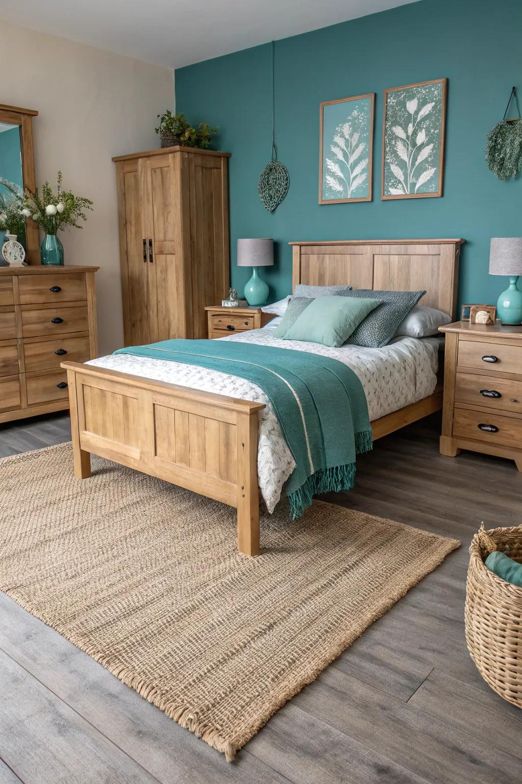 Natural elements introduce warmth and balance.