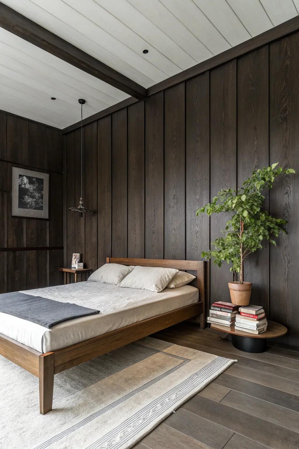 Understated wood paneling enriches the texture of any room.