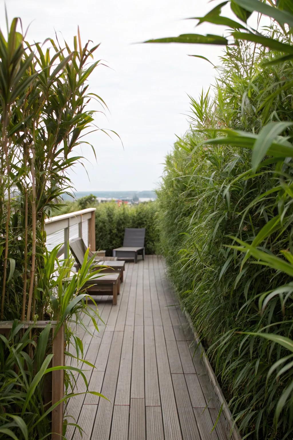 Achieve privacy without sacrificing style with natural plant barriers.