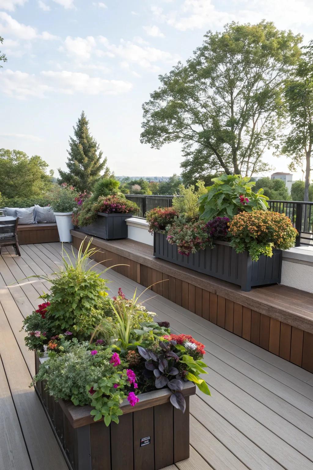 Concealed plants presenting an unexpected feature under seating.