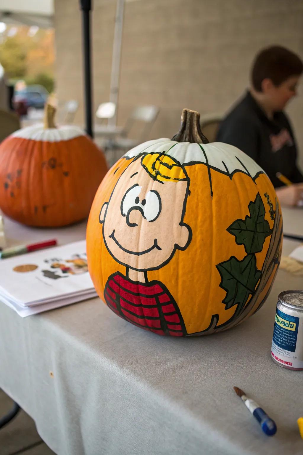 Enthrall your visitors through pumpkins showcasing their favored characters.