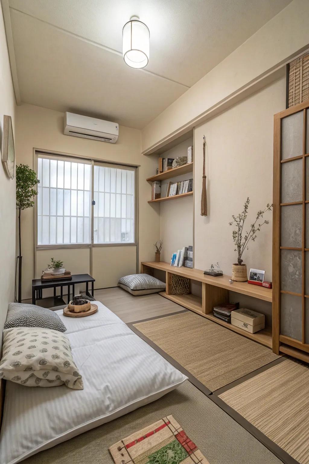 Simple designs maintain compact spaces open and tidy.