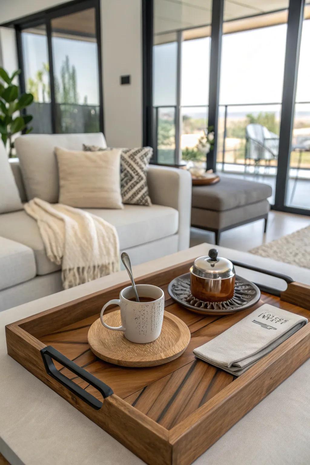 A variety of feel adding dimension to a decor platter.