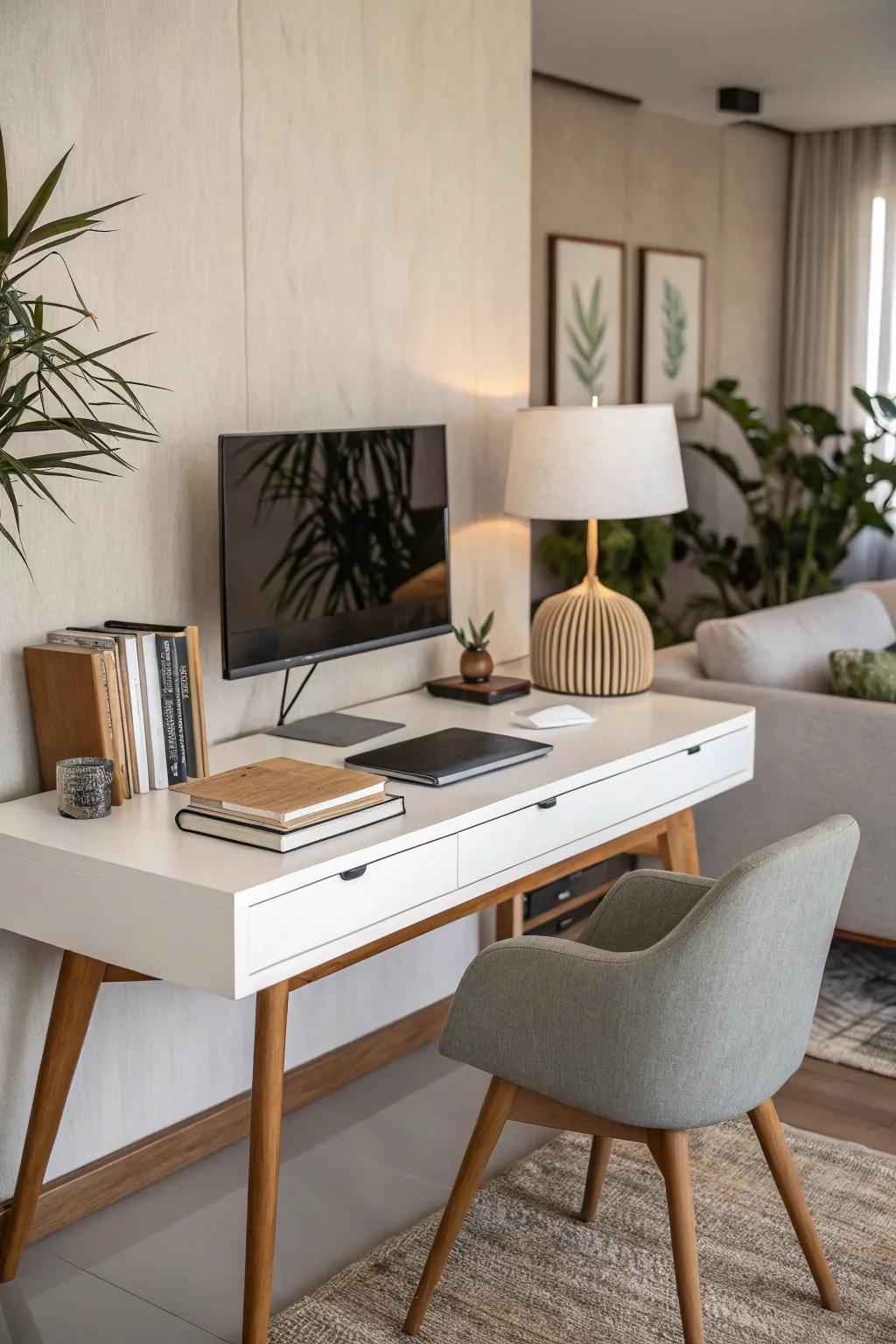 A minimalist design fosters focus and peace.