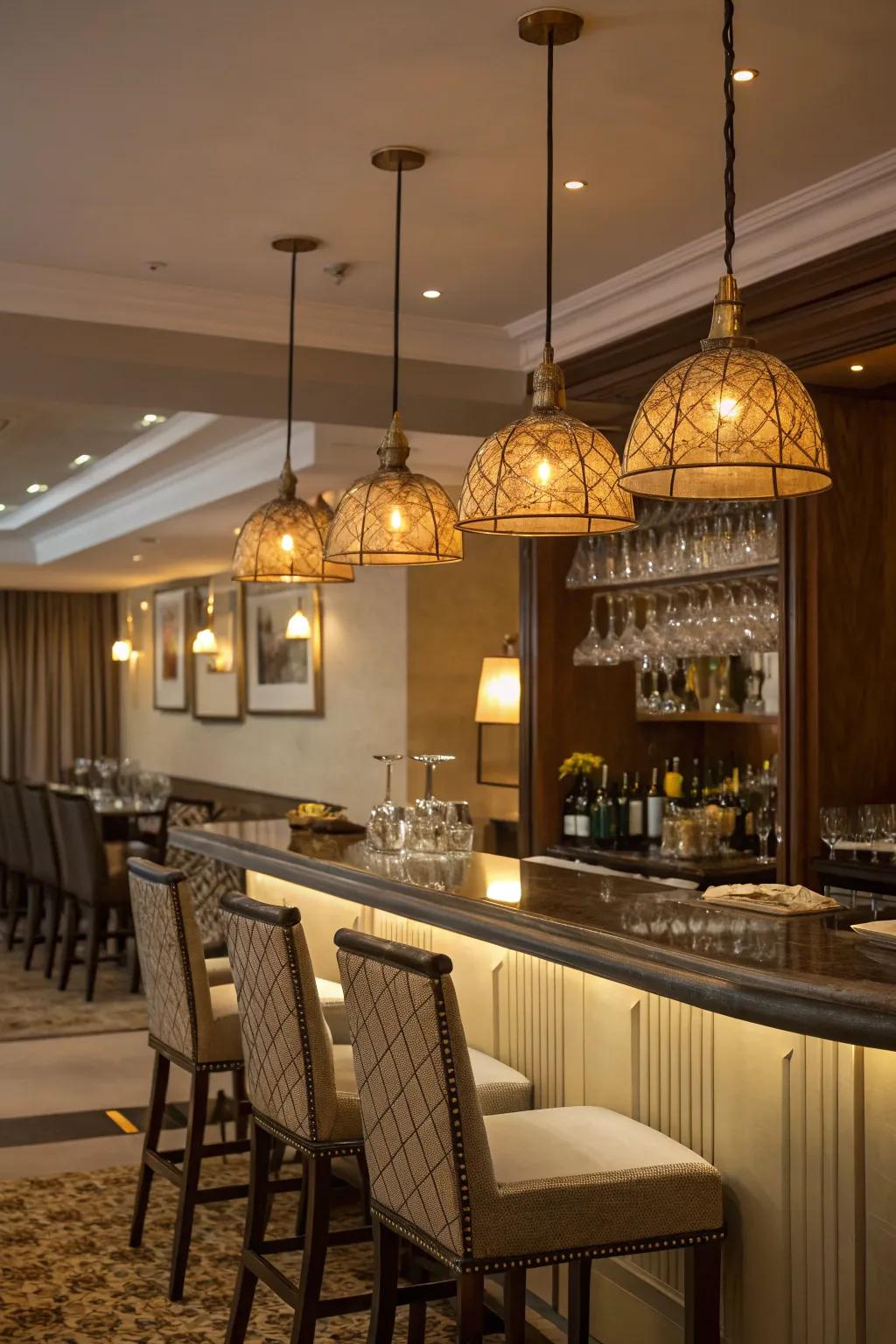 Lighting fixtures are key to setting the mood in your bar area.