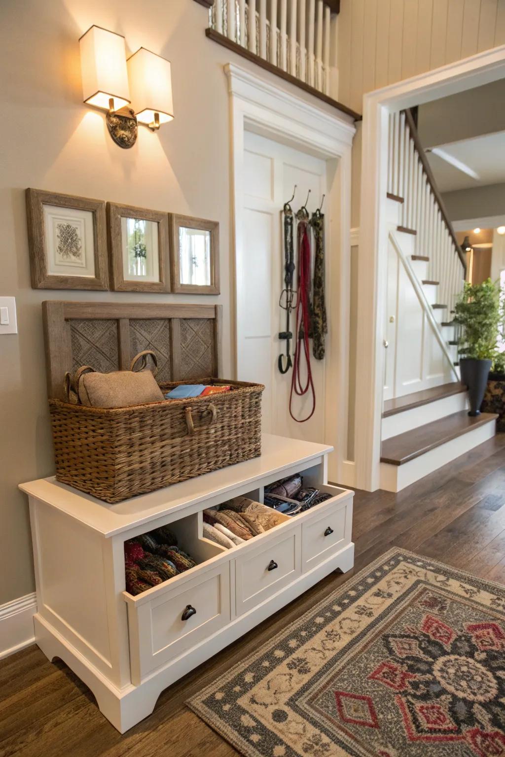 Swift grab-and-go storage right by the doorway.