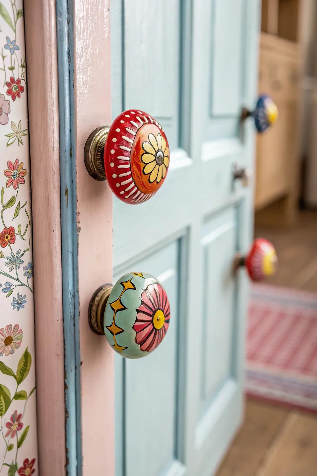 Artistic ceramic jewels present a playful charm.