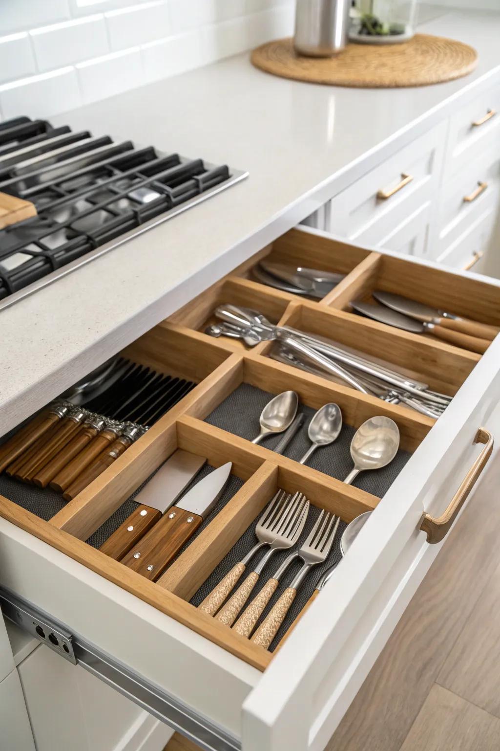 Bespoke dividers infuse organization into your kitchen essentials