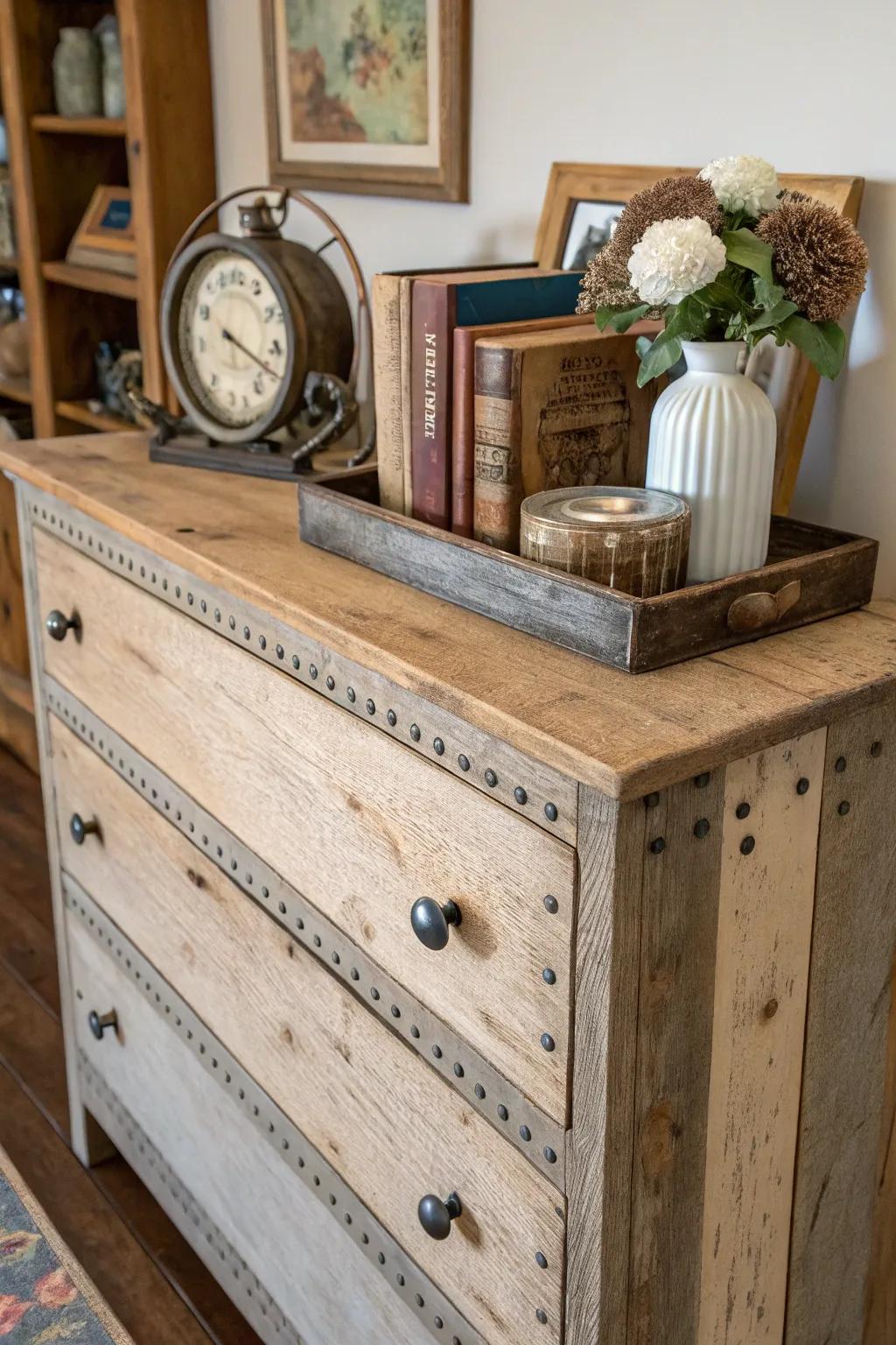 Rustic additions infuse warmth and unique personality.