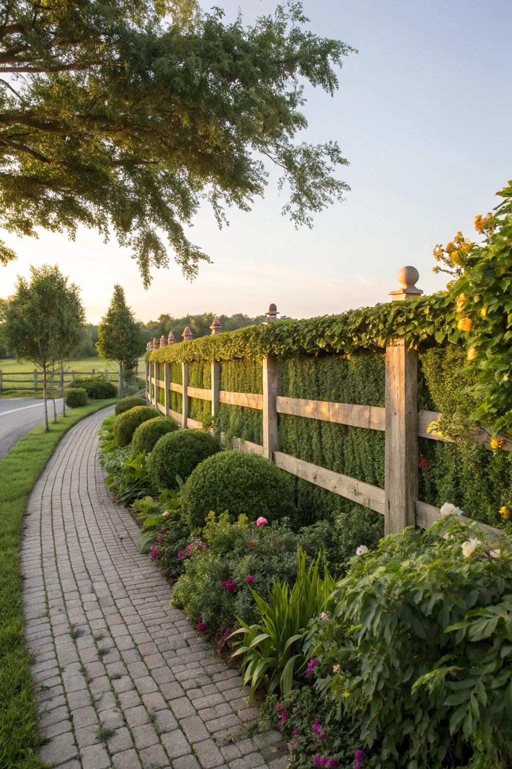 Merge plants with your boundary for a natural vibe.