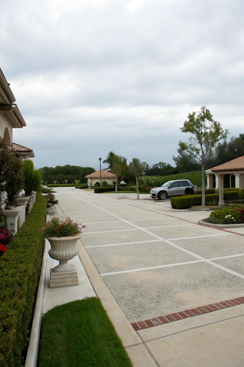 Unite beauty and function using a driveway which delivers sufficient parking.