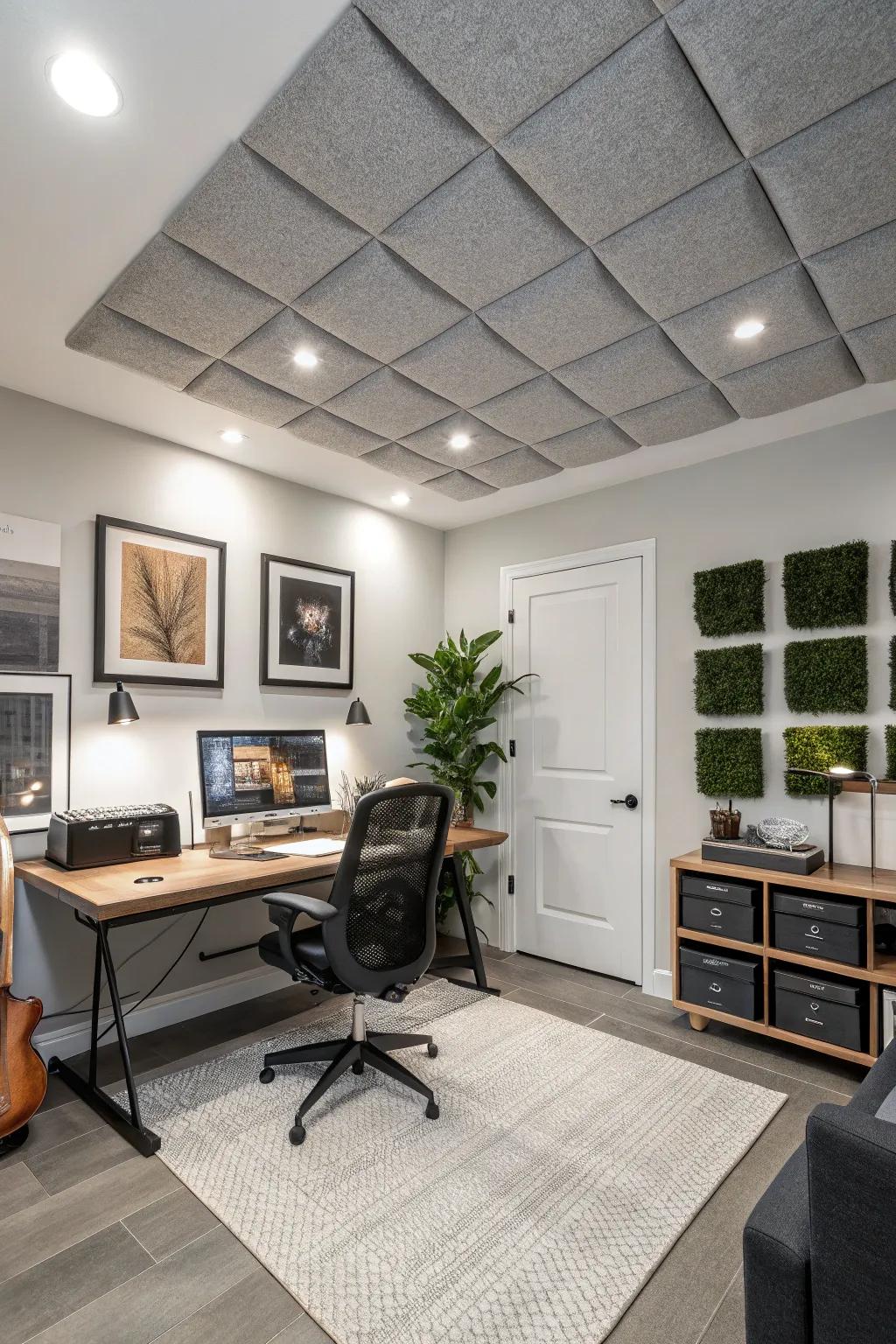 Chic and practical sound-absorbing panels designed for a tranquil workspace.