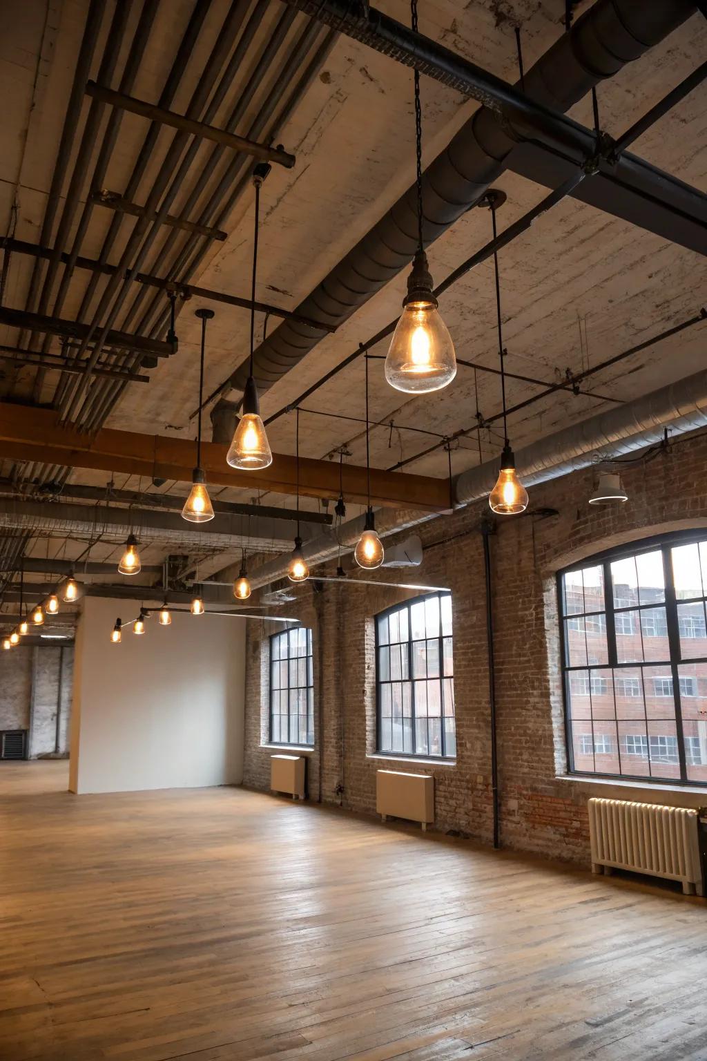 Exposed fixtures bring an industrial edge to this loft.