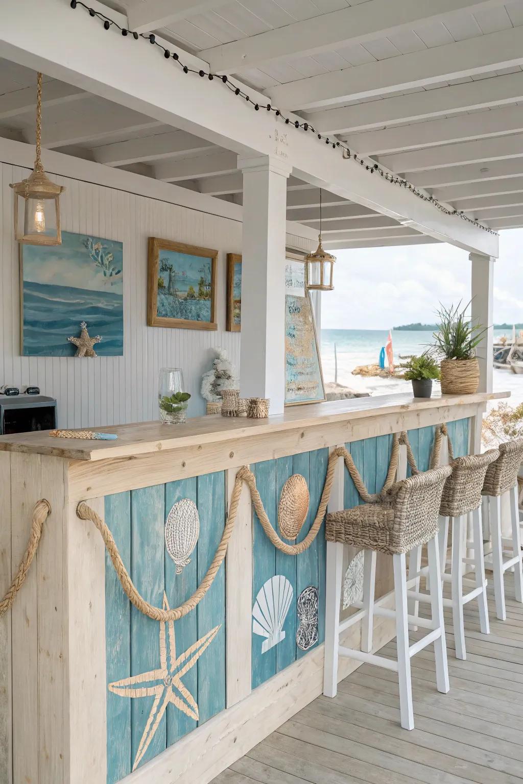 Coastal relaxation infuses a seaside vibe into your counter.