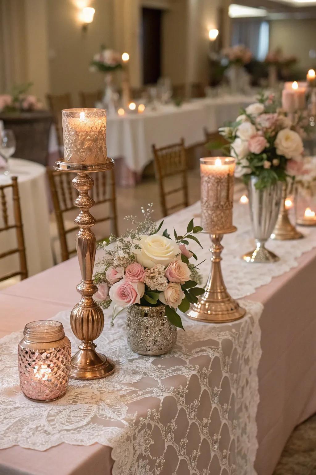 Misty rose decorations using shiny features.