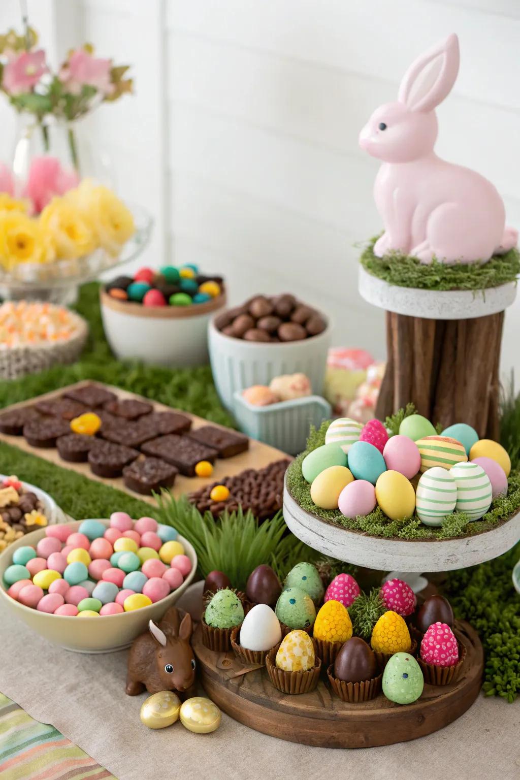 An alluring spread display abundant with Easter delights.