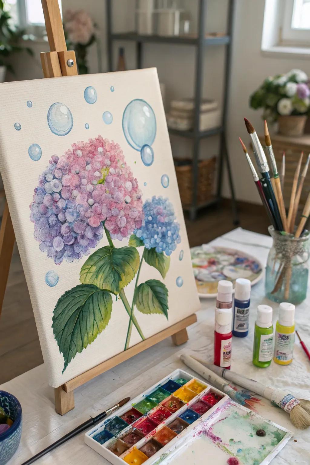 Effervescent paint hortensia for a burst of pigmentation.