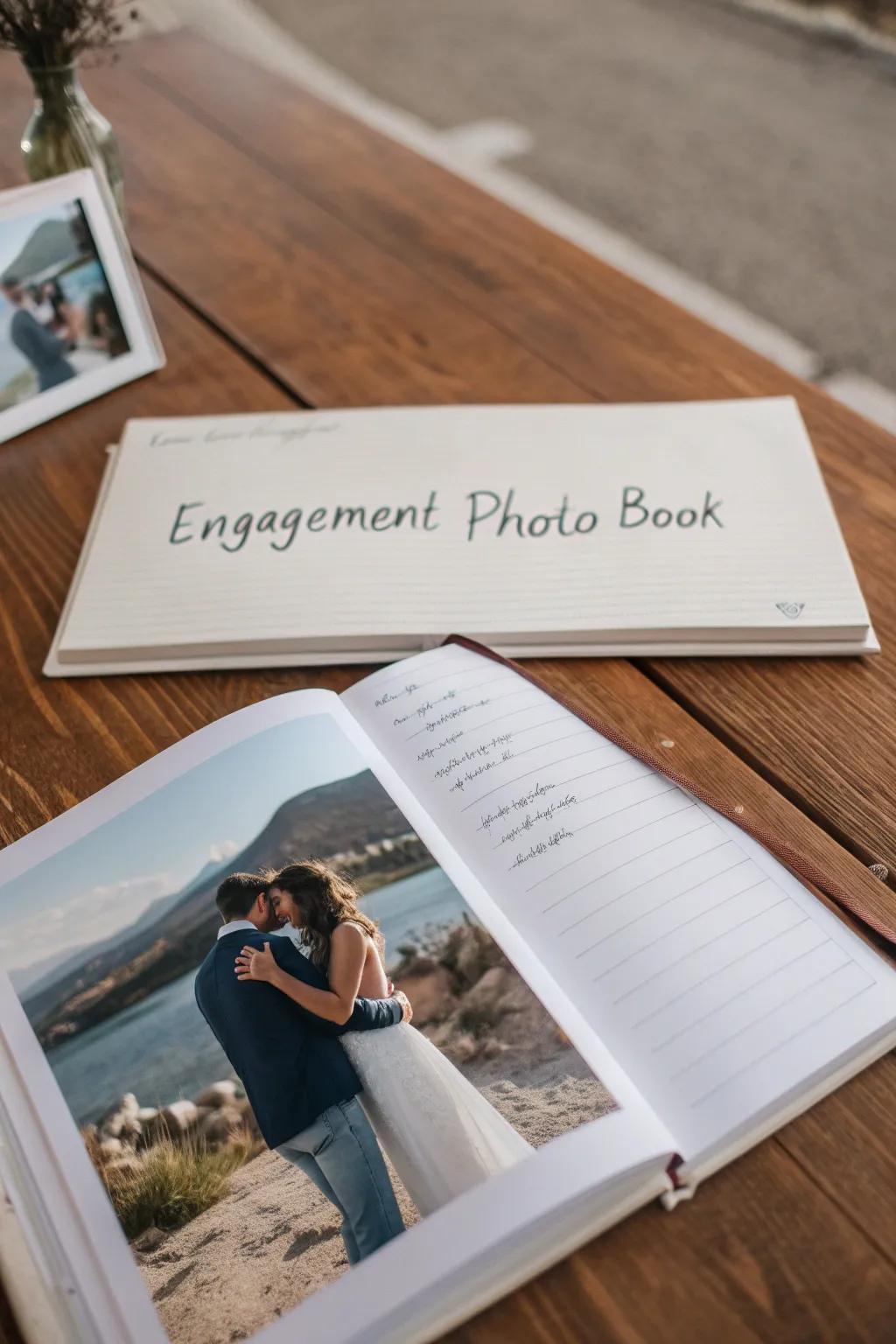 Personal messages add a heartfelt touch to an engagement chronicle.