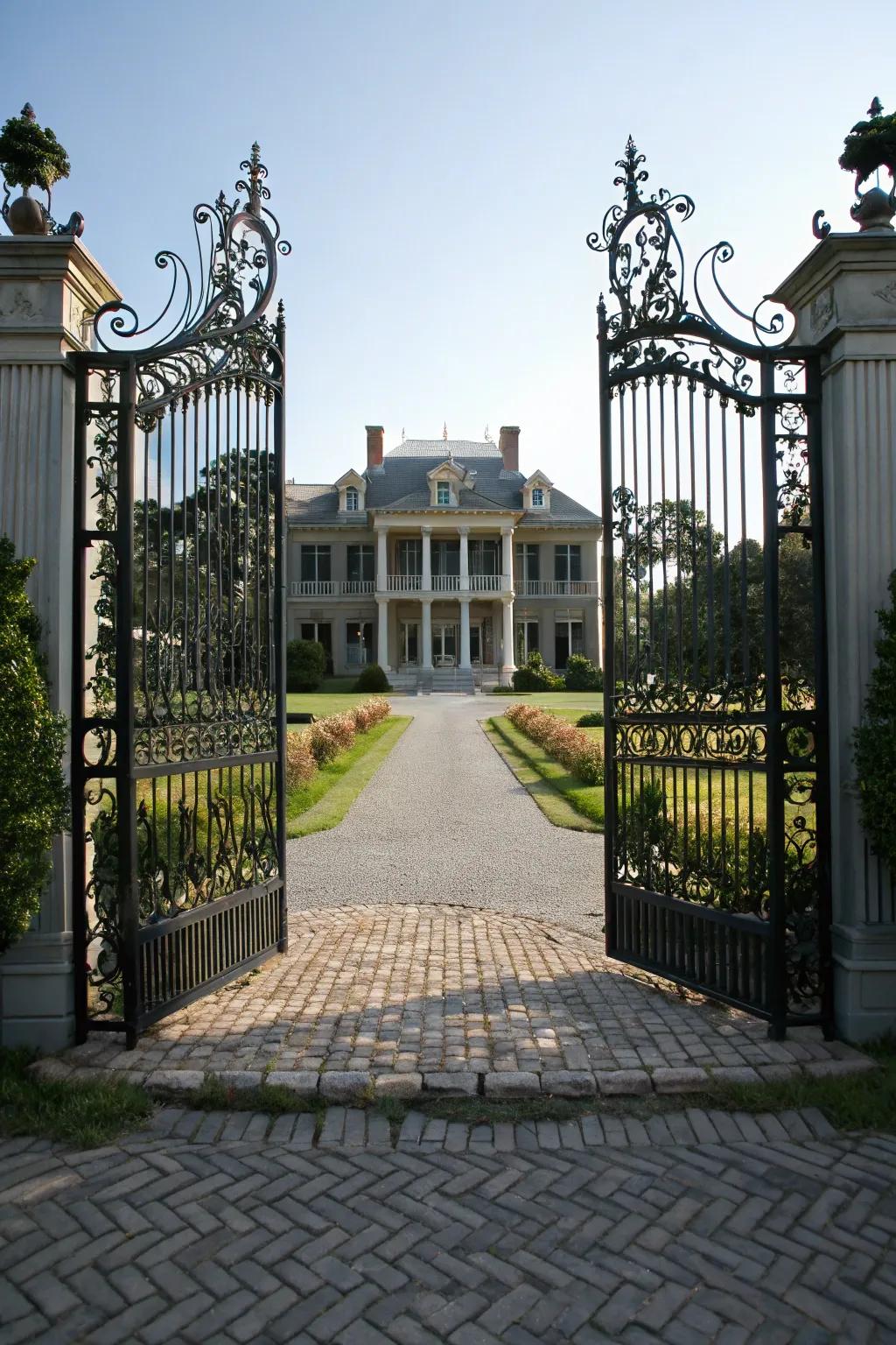 Paired gates create a well-proportioned and striking doorway.