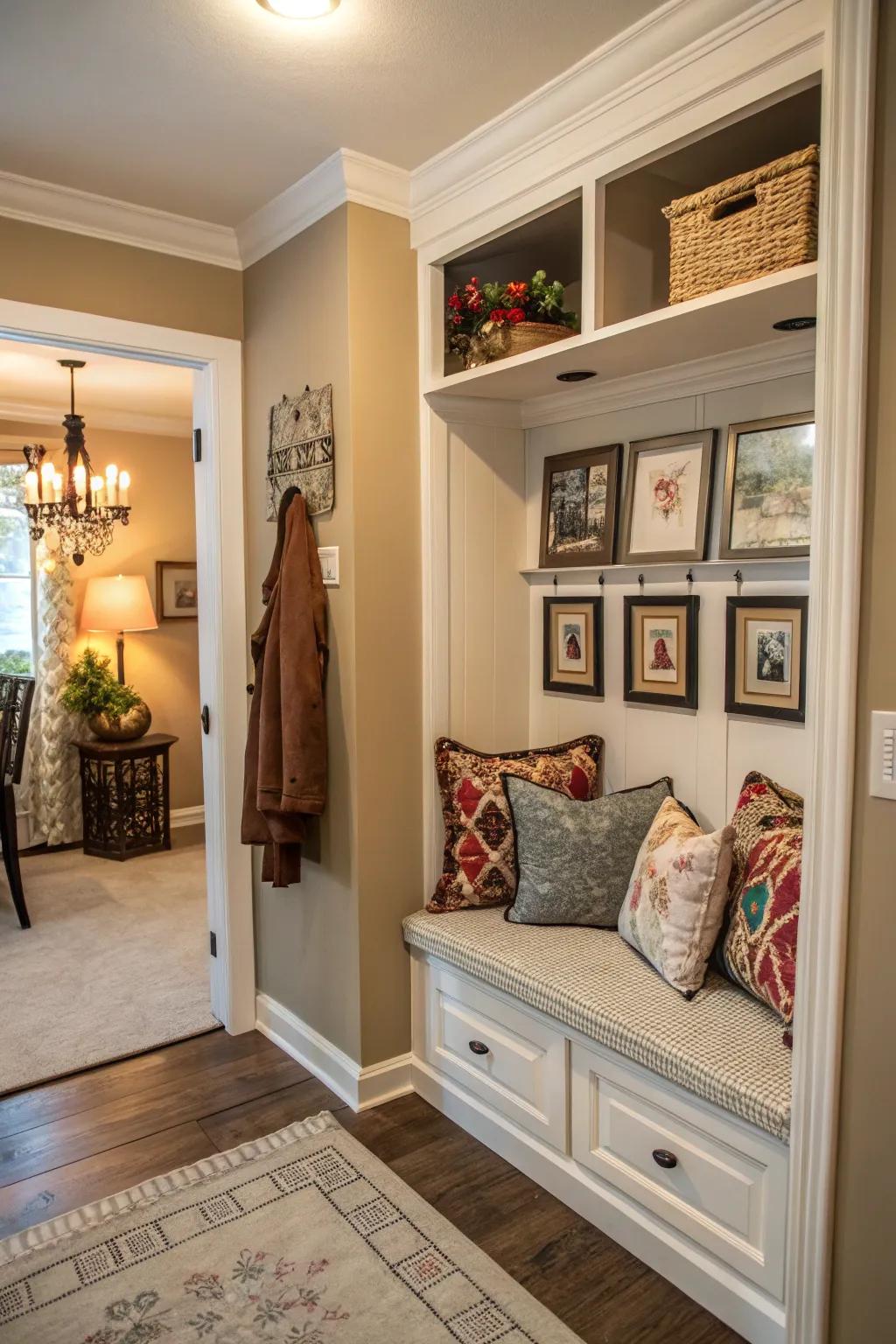 Ornamental details personalize and add warmth to the area.
