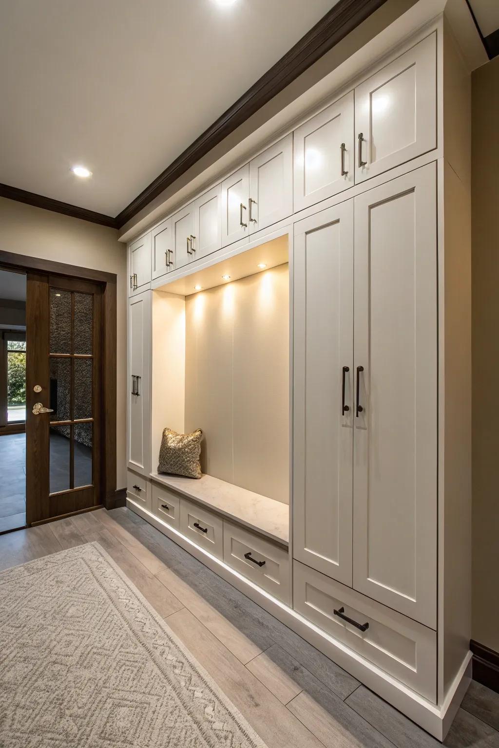 Custom cabinets deliver specialized storage capabilities.