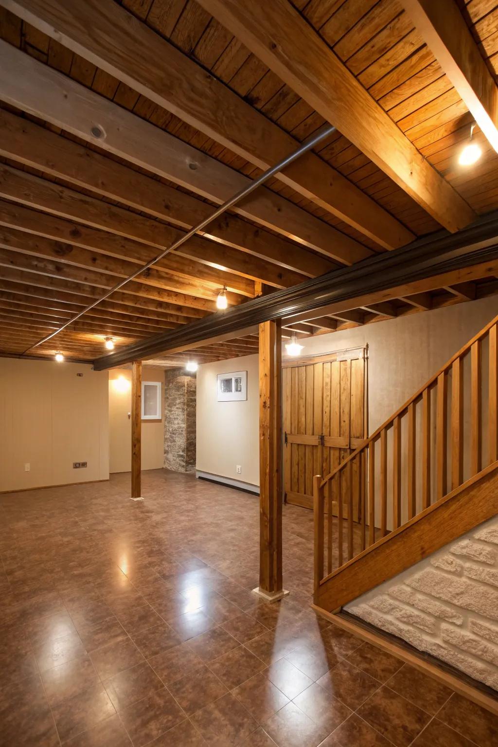 Bespoke timber battens contribute structure and modern sophistication to a bare ceiling.