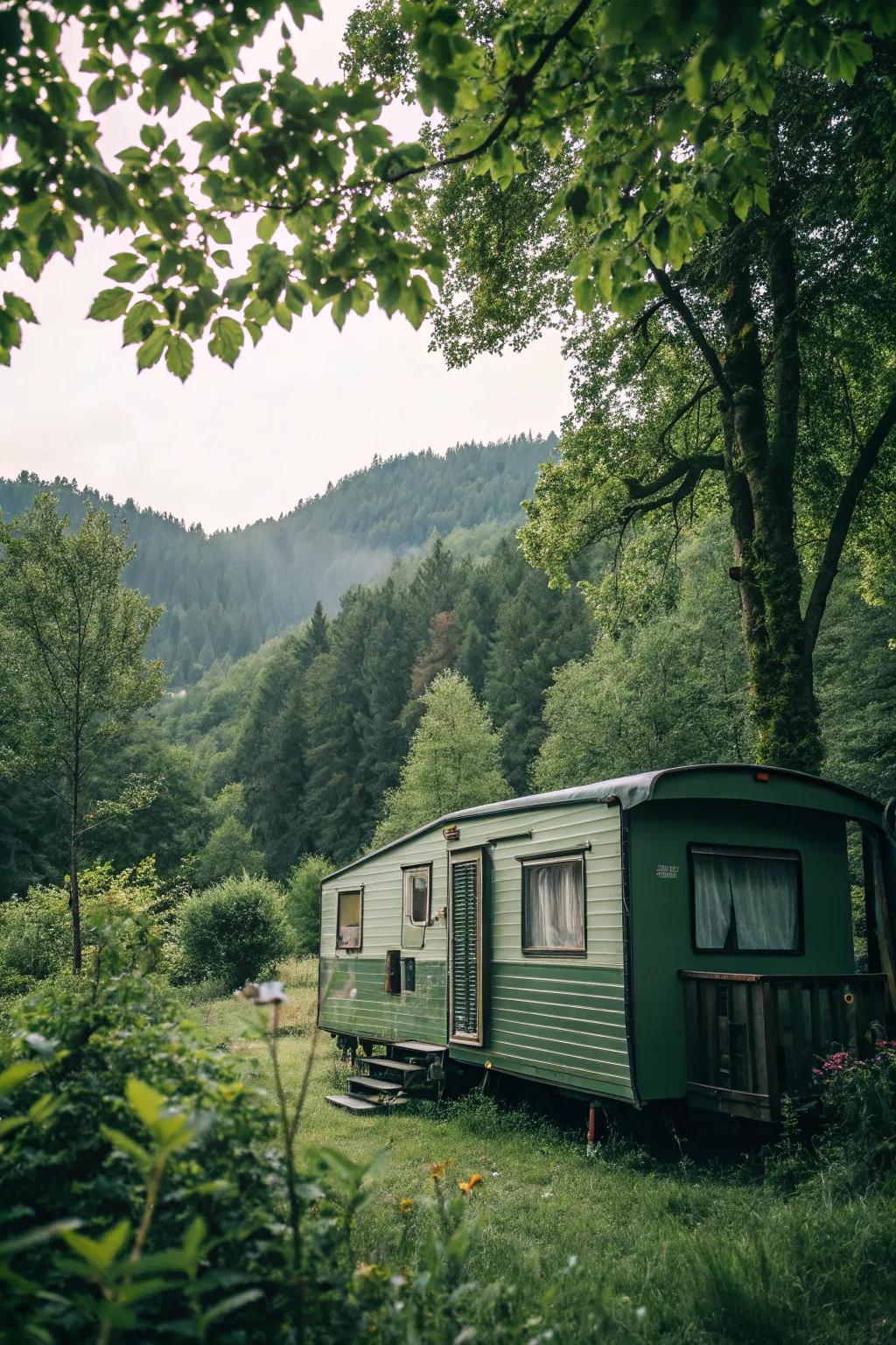 Forest green creates a serene, natural retreat.