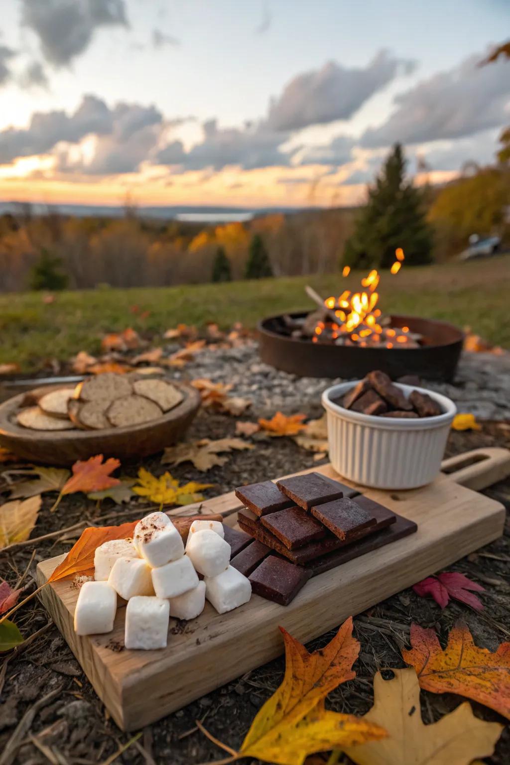Indulge in gourmet s'mores by a cozy fire.