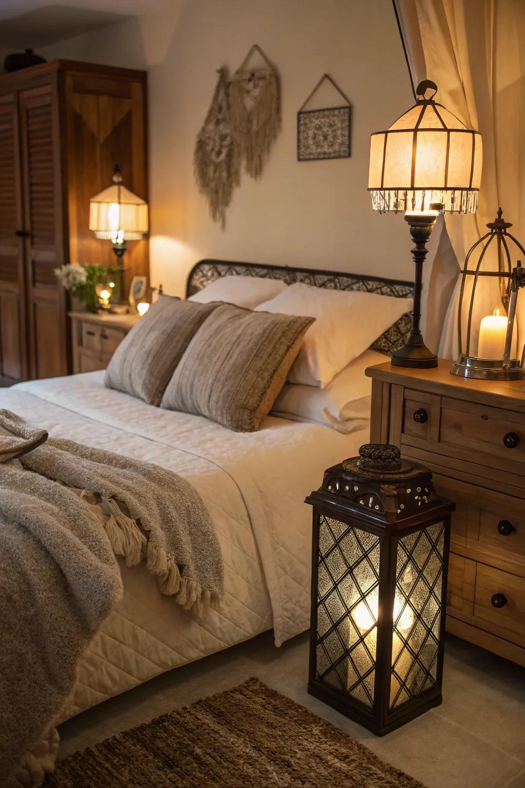 Gentle illumination improves the coziness of the space.