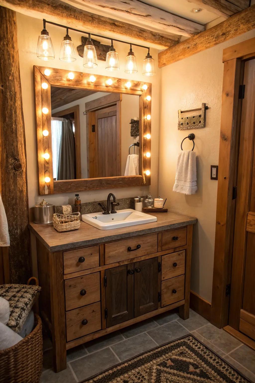 Warm lighting prepares the scene for an ideal beauty session.