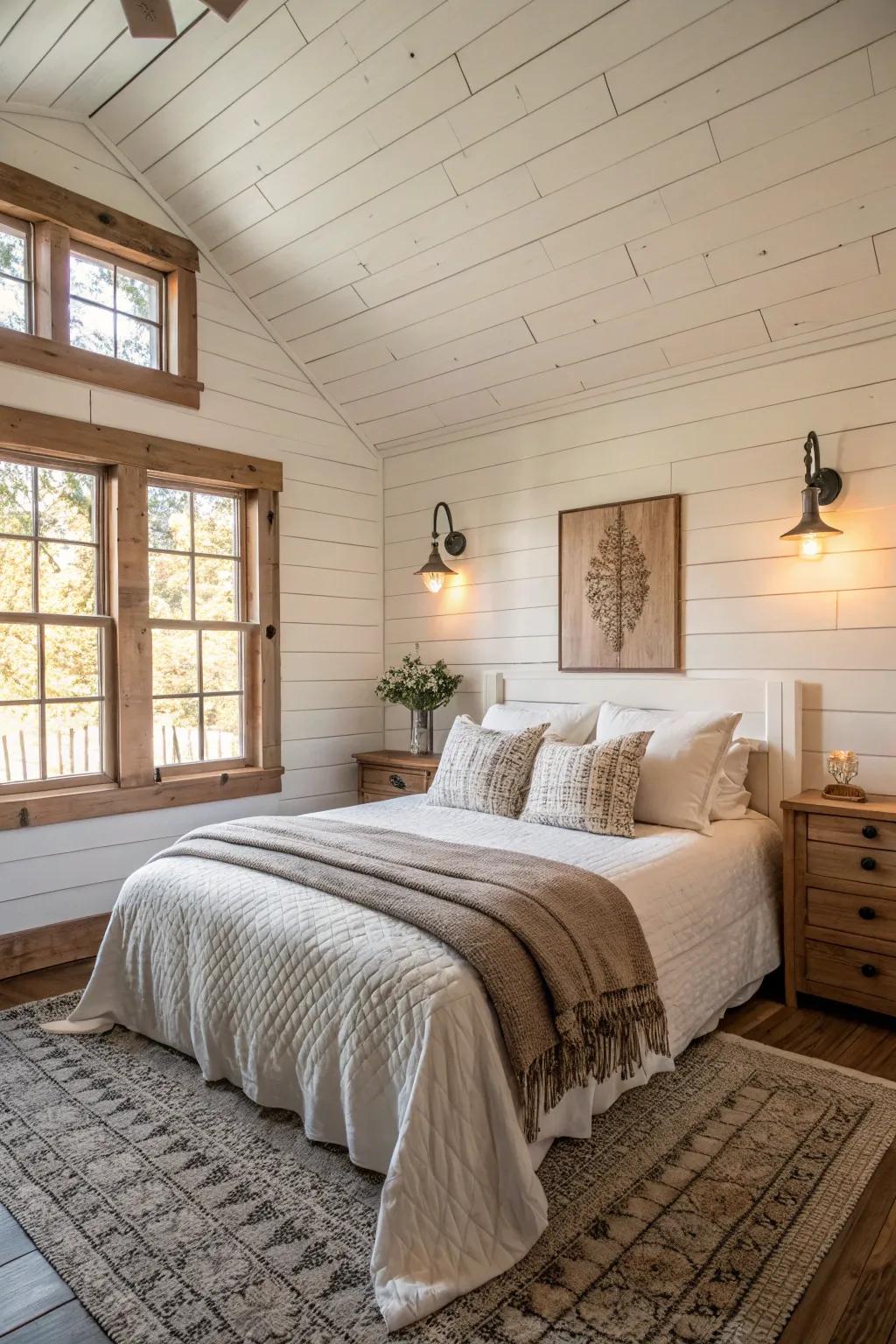 Shiplap walls give a classic and lasting look.