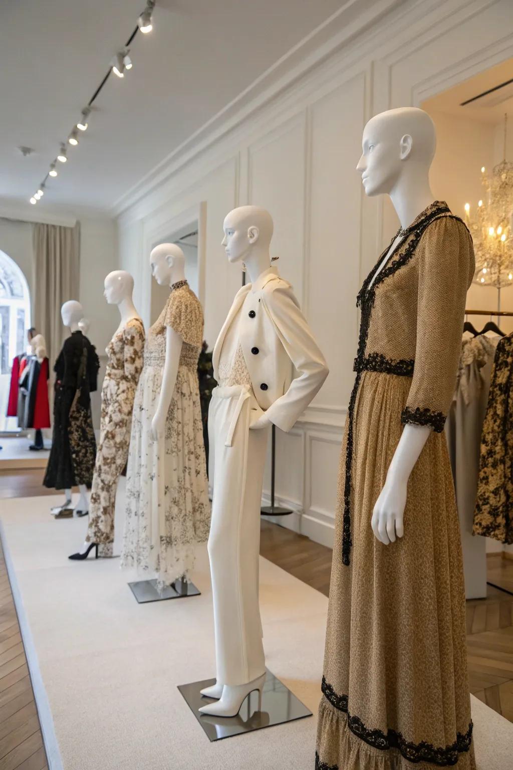 Fashion displays that serve a dual role as decor.