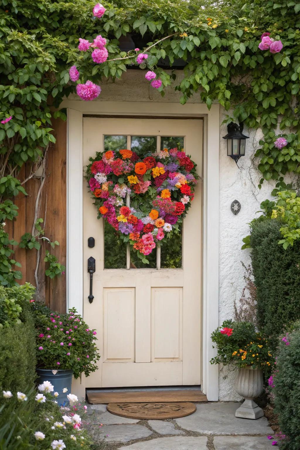 Vibrant floral heart display for an eruption of hue.