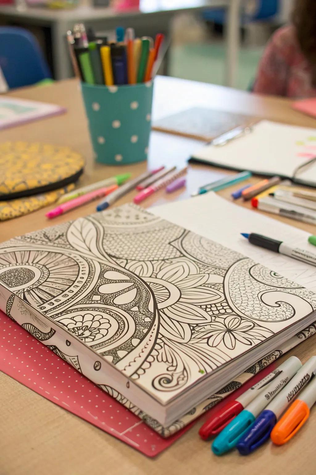 Permanent marker art allows for endless creative expression on folders.
