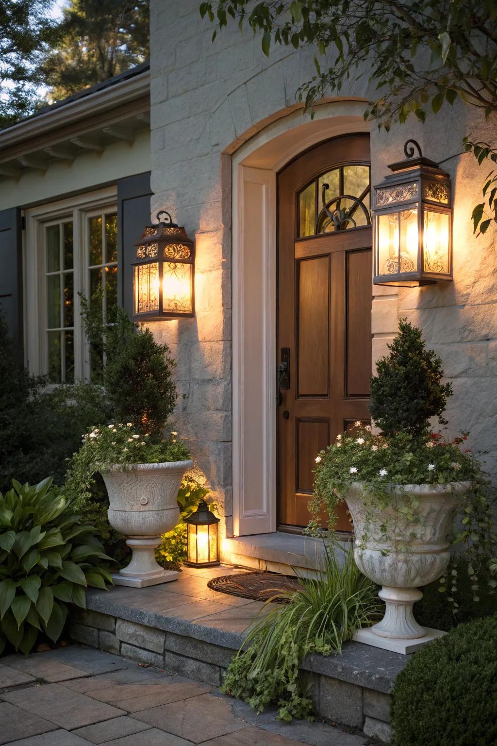 Illuminate your entrance with magical solar lanterns.