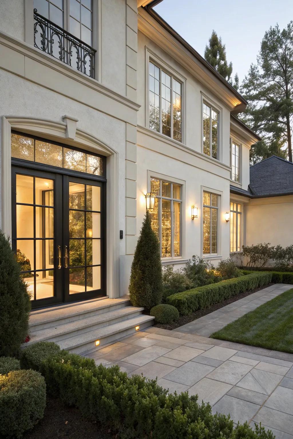 Windows and gates enhancing the frontage and inviting radiance