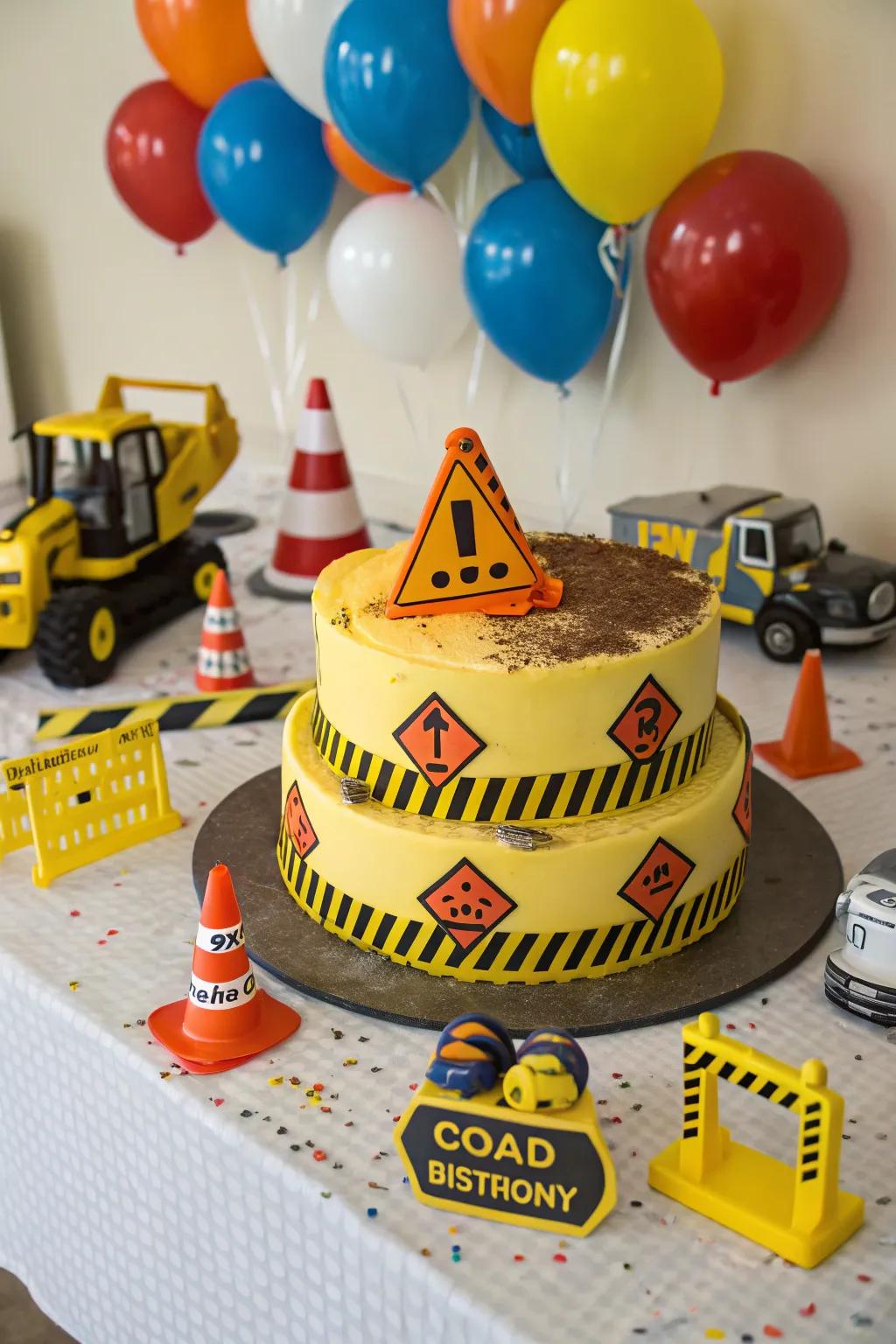Advance with amusement, courtesy of this barricade-themed birthday marvel!