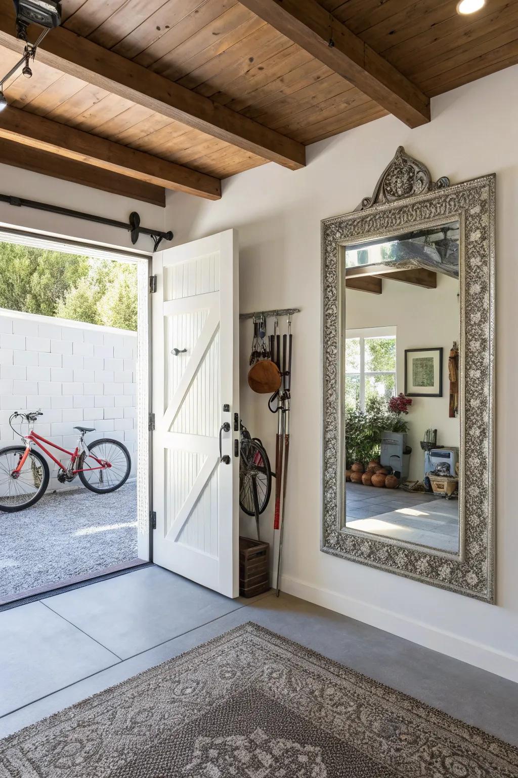 Reflective glasses can make your entryway feel more spacious and pleasant.