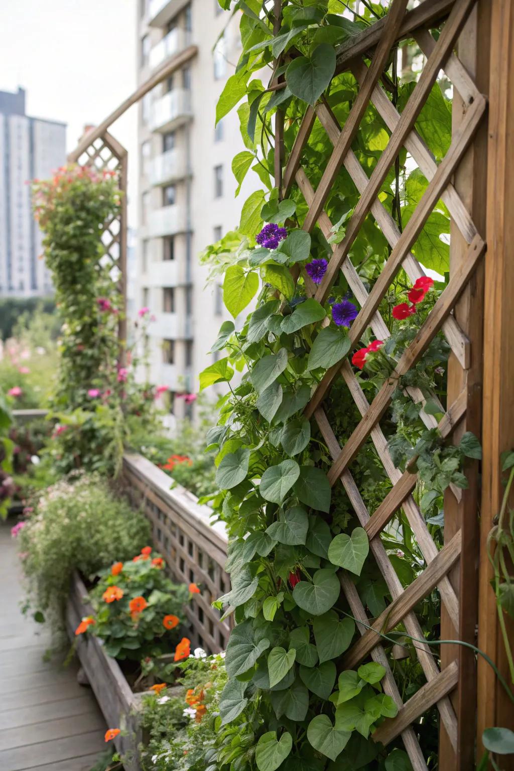 An innovative use of vertical space featuring a lush green wall.