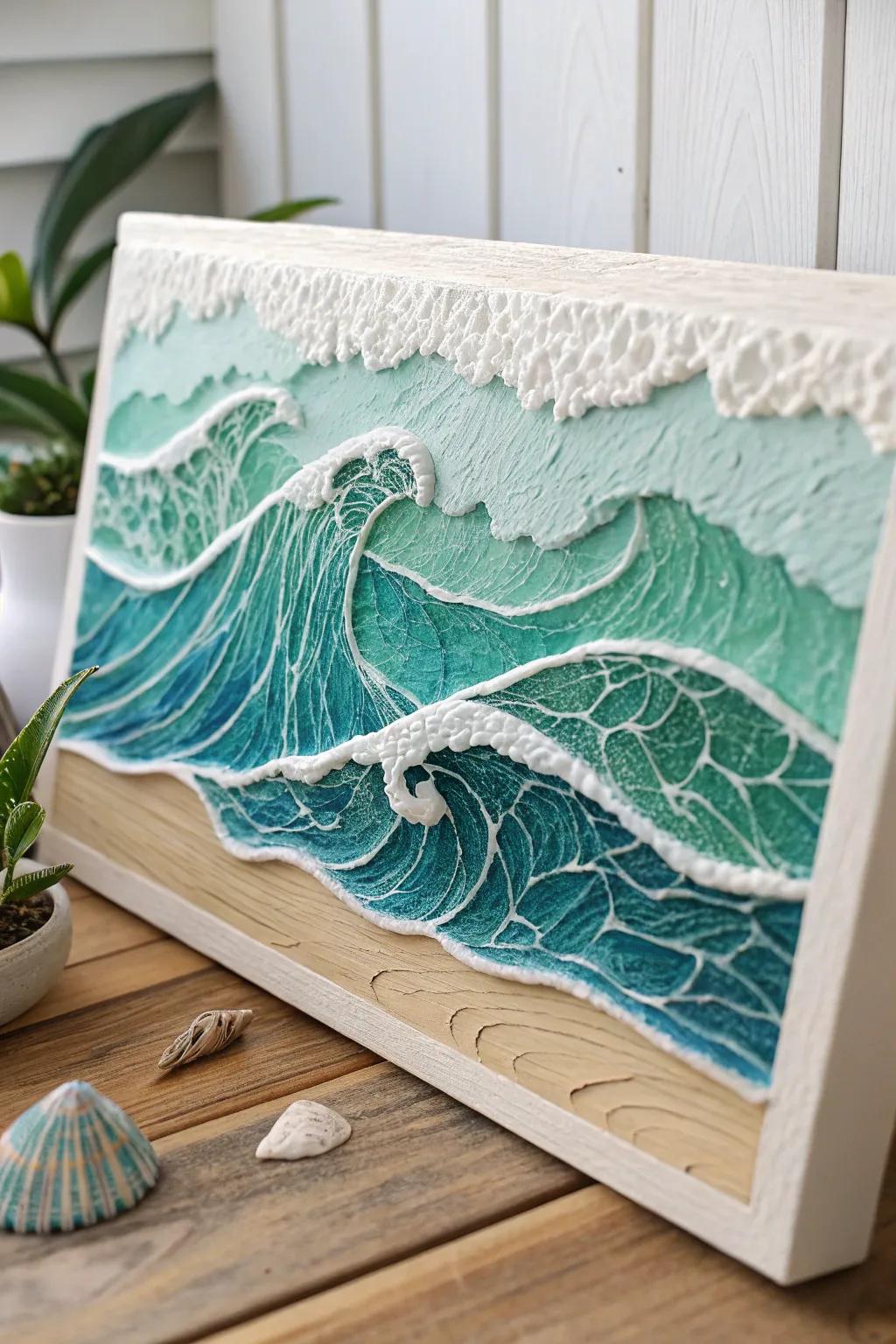 Dive into tranquility with ocean-inspired adhesive applicator art. 🌊 #MinimalistArt #BohoChic