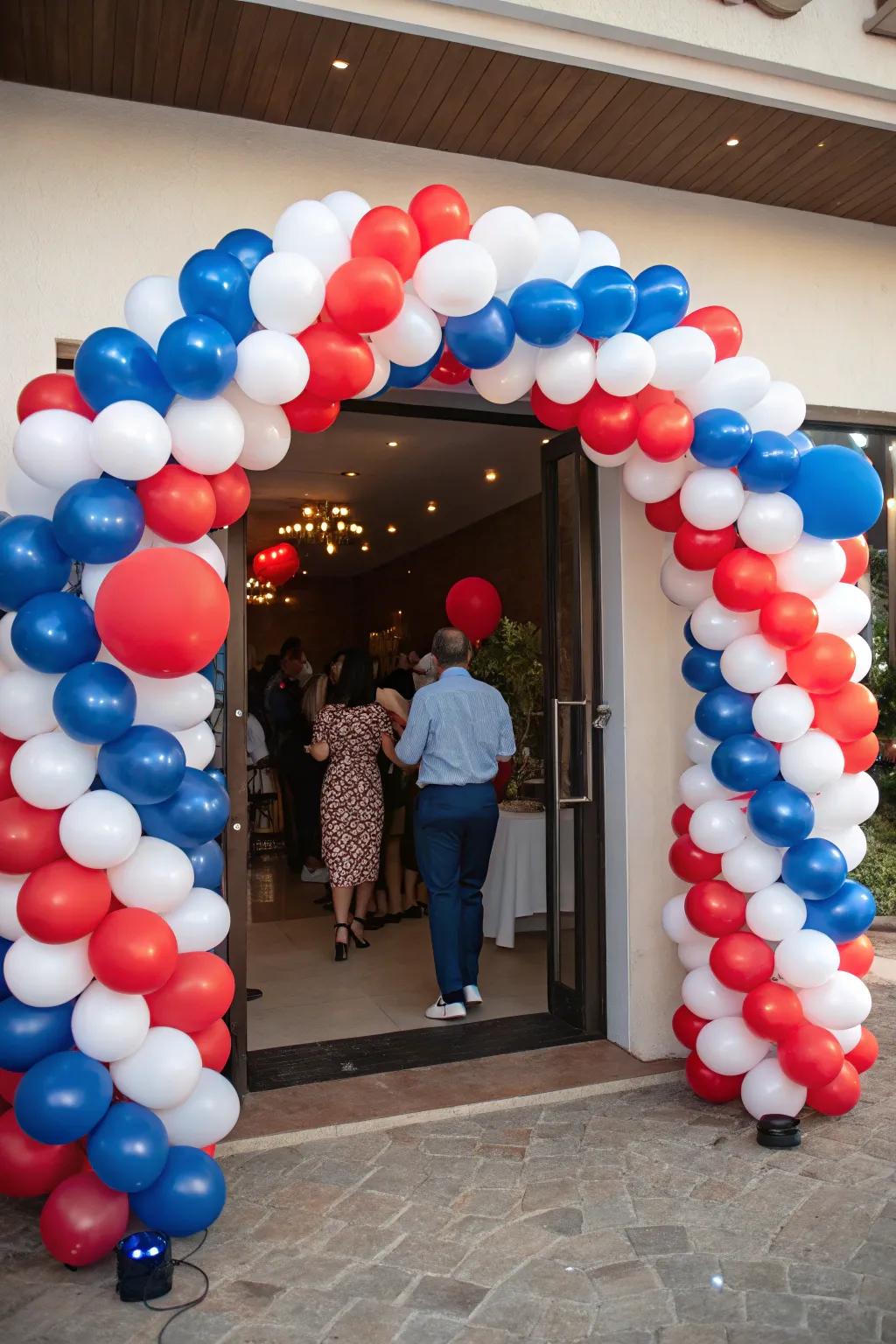 A balloon arch makes a memorable statement.