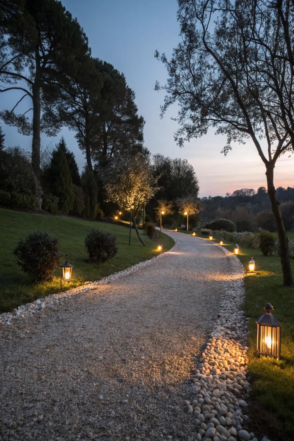 Passageway brightening fashions a magical atmosphere at night.