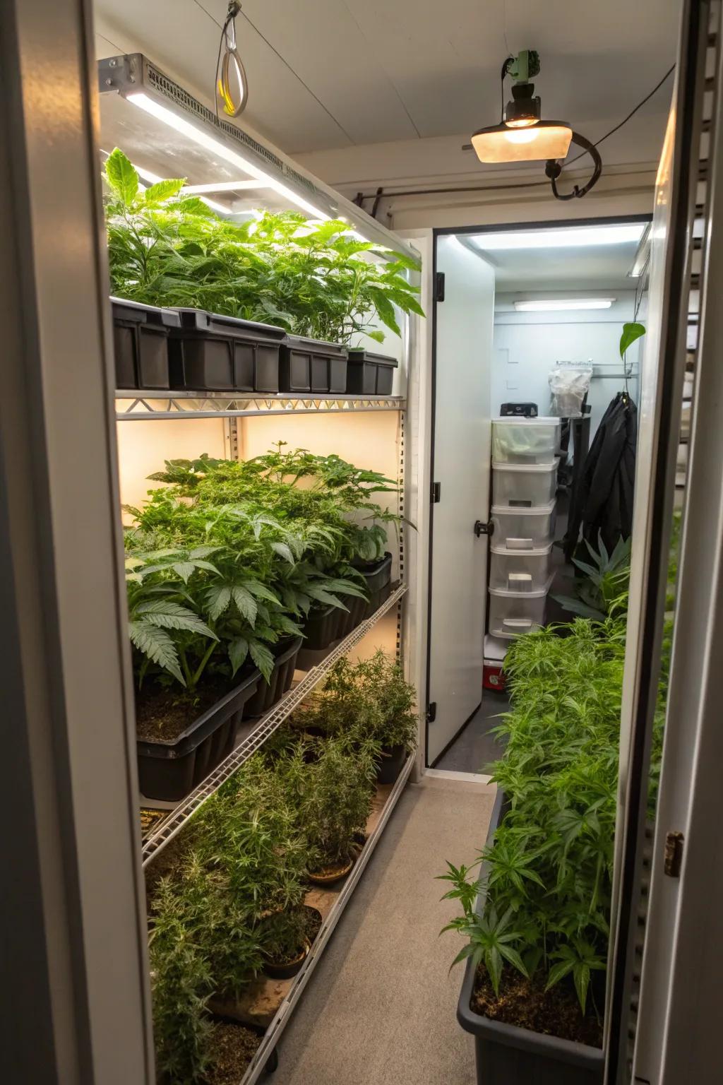 A closet can become a perfect mini grow room for city gardeners.