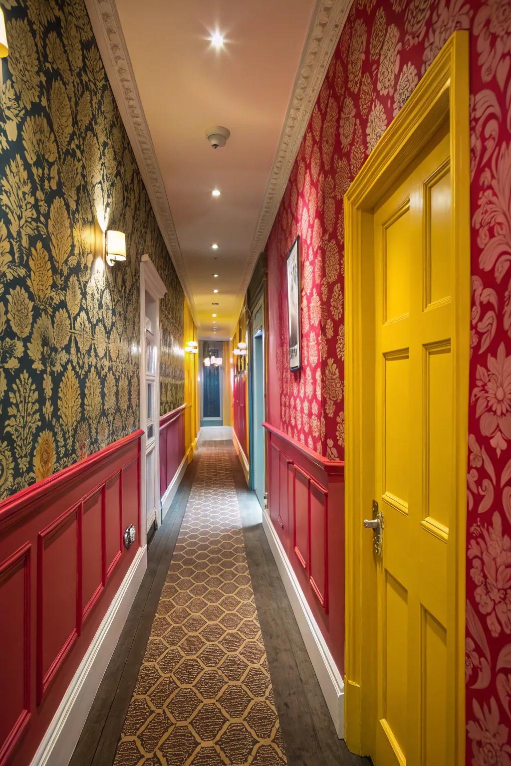 Brave colors can make your hallway an exciting and vibrant space.