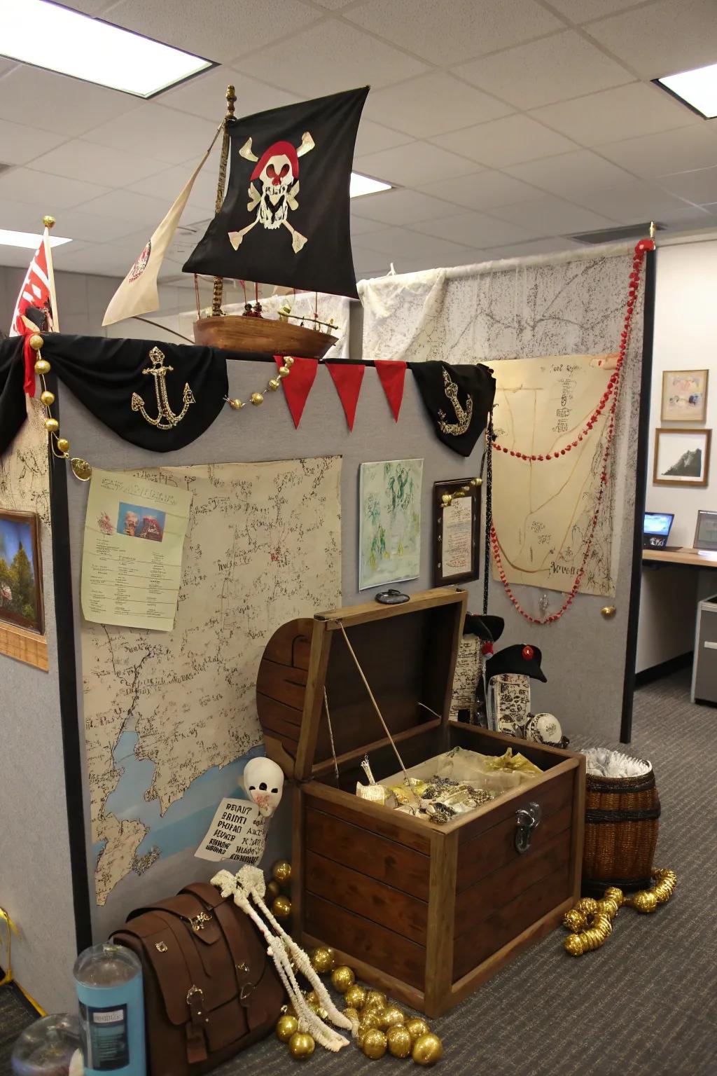 Set off on a pirate voyage with thematic d&eacute;cor and concealed riches.