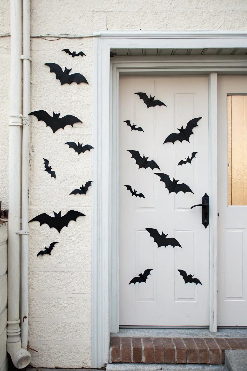 Suggest motion with soaring bats.