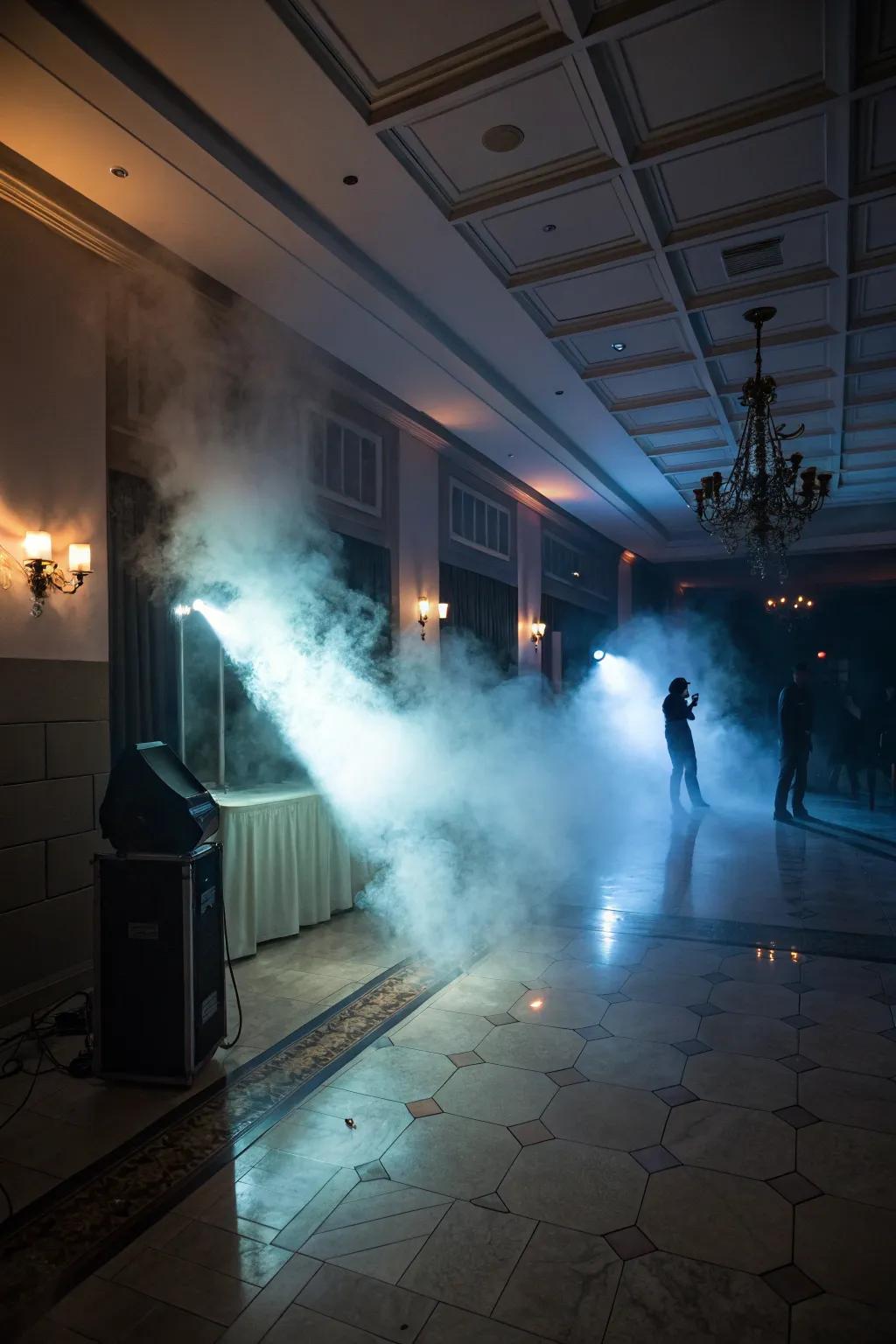 A fog machine adds a mysterious, chilling element to any space