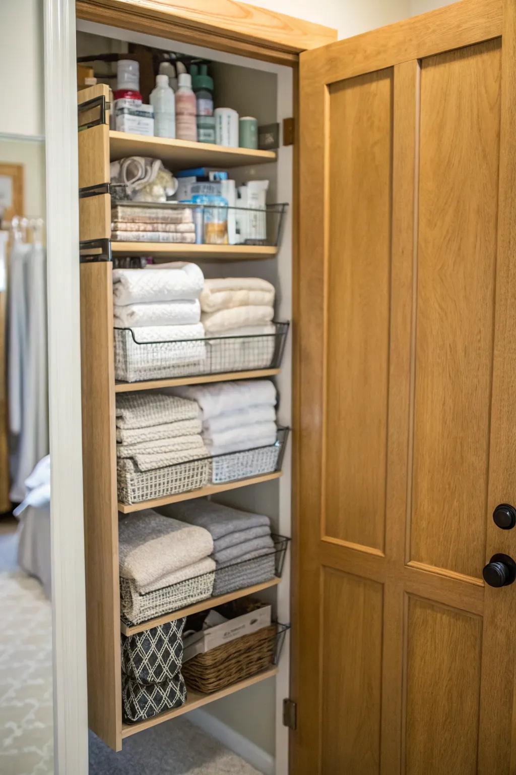 Door racks utilize extra space, perfect for lighter items.