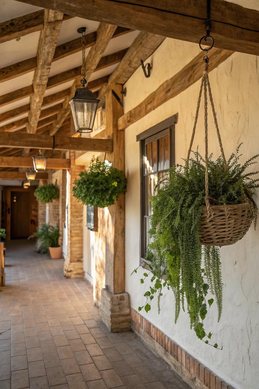 Bring rustic charm with wooden plant supports.