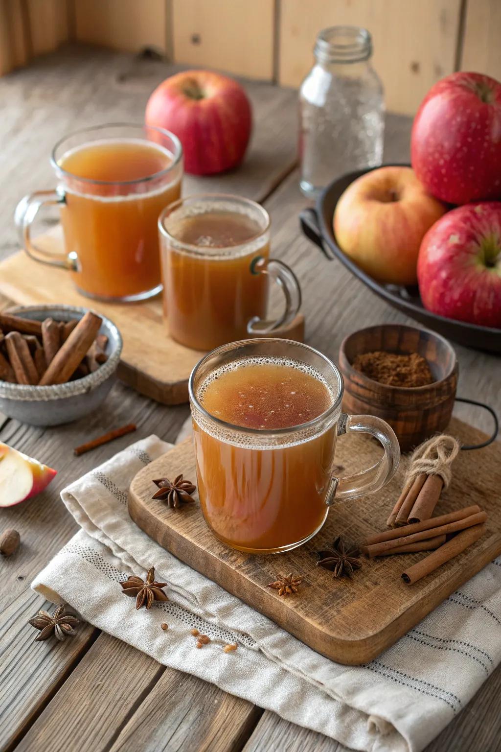 A snug apple spice station featuring seasonal spices.